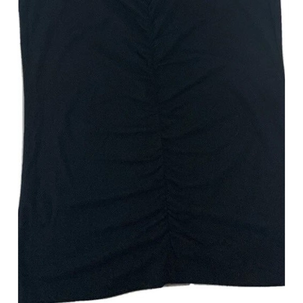 Donna Degnan Mock Neck Top Womens S Black Ruched Back Sleeveless Minimalist - Picture 5 of 9